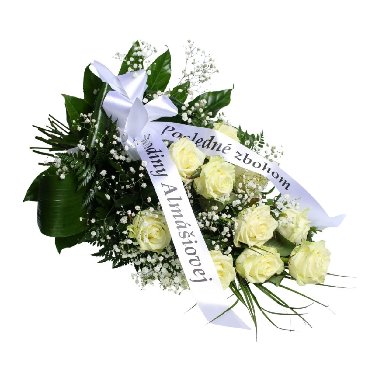 Smútočná kytica biele ruže
